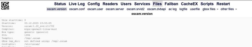 Router Fritzbox 7360 OpenWRT OSCAM-server