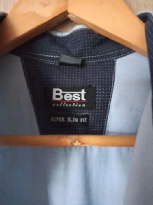 Błękitna gładka koszula męska