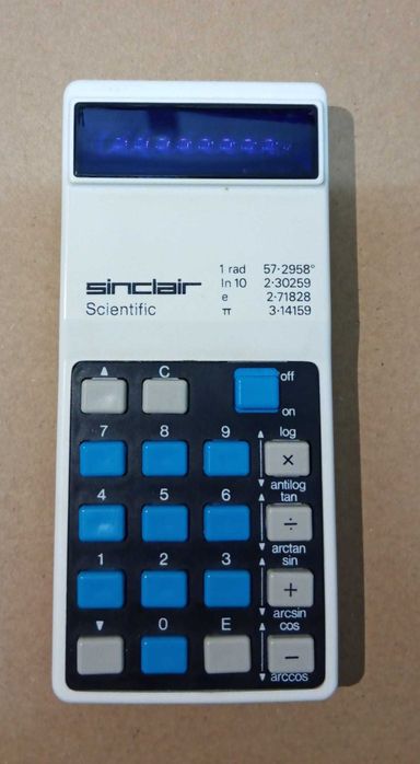 Calculadora Sinclair Scientific Vintage (1970s) – Funcional – Com Estojo e Manual Original