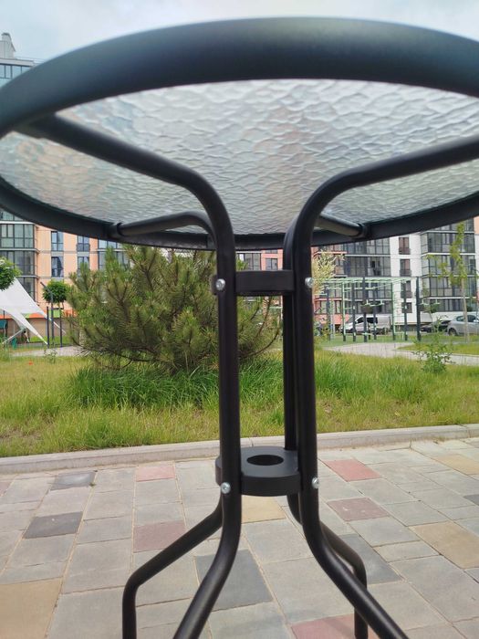 стіл садовий скляний, столик для сада балкона кафе. стол круглый 60 см