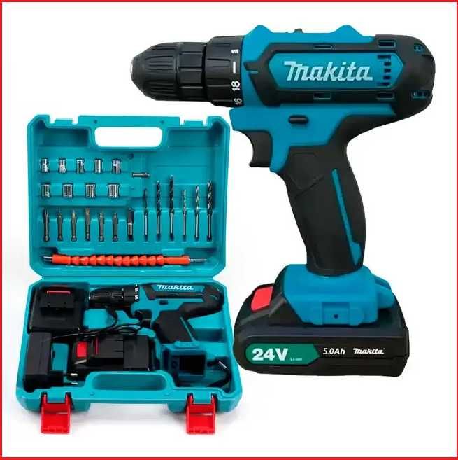 Шуруповерт Makita 24В, 5.0Ач з набором інструментів арт 5590