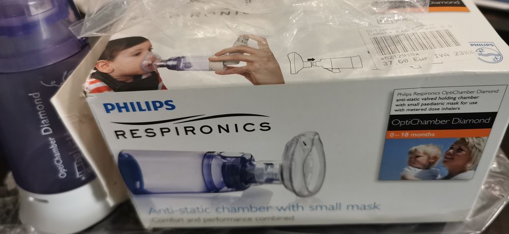 Aerosol - Câmara respiratória com máscara pediatrica