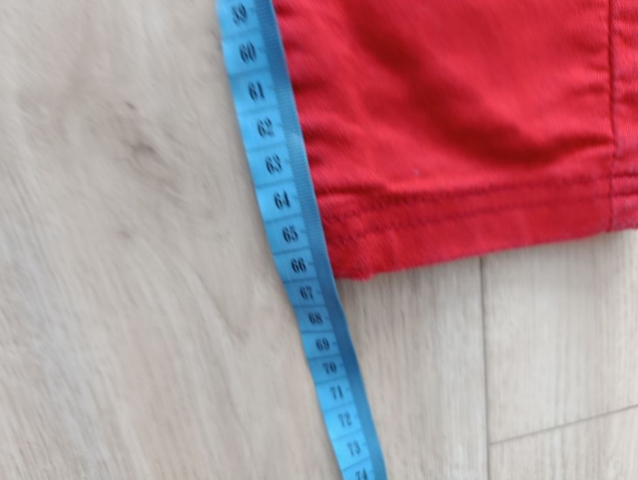 Drywash czerwone spodnie damskie 36 S rurki legginsy