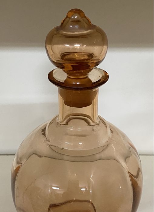 Rozalinowa karafka art deco huta Hortensja