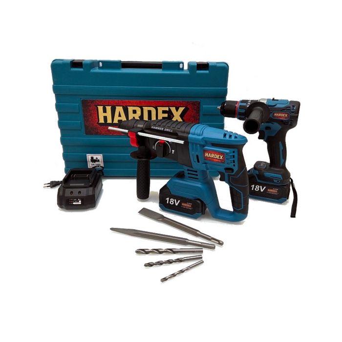 Zestaw 2w1 HARDEX – Wiertarka udarowa Brushless + Młotowiertarka