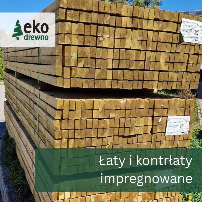 Łata dachowa budowlana impregnowana sosnowa 38x58 mm