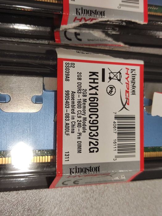 оперативная память Kingston HyperX DDR3 2Gb 1600MHz KHX1600C9D3/2G 2шт