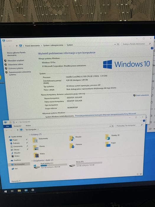Sprzedam komputer z monitorem FullHD do nauki.