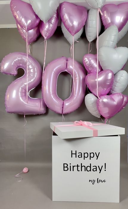 Коробка сюрприз, коробка з кульками на день народження