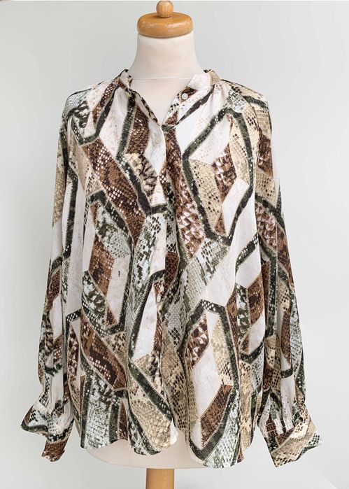 Bluzka Wzory Boho Etniczna H&M 44 XXL Wzorki