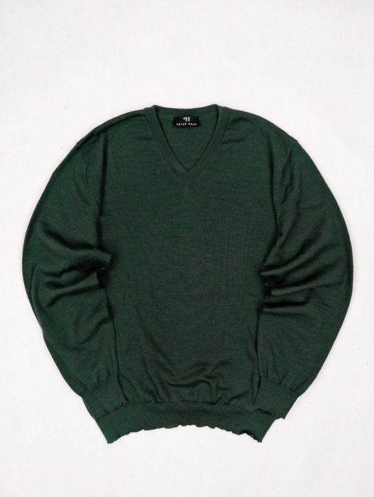Zielony sweter peter hahn 100% wełna XL