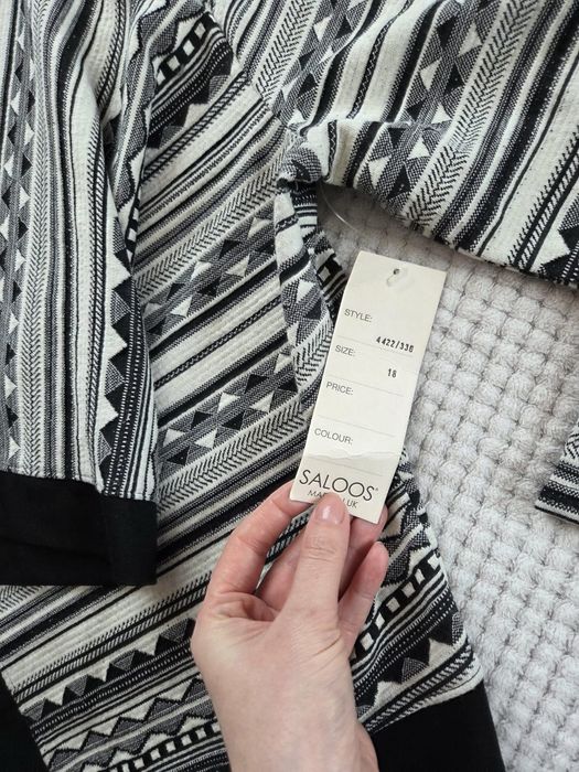 Nowy kardigan damski niezapinany asymetryczny print plus size