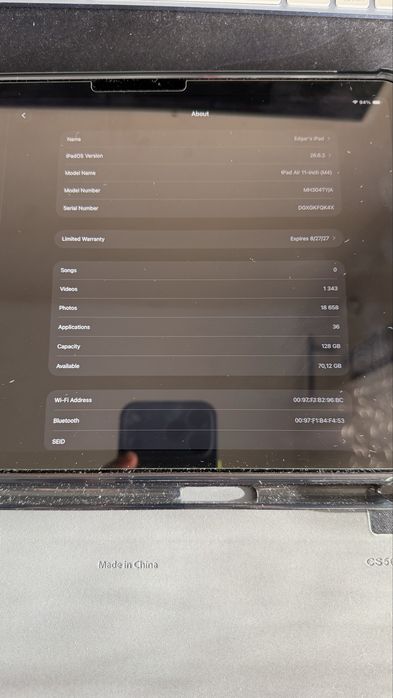 iPad Air 11 128GB M4 com Touch iD