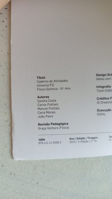 Caderno de Atividades Física e Química 9° ano