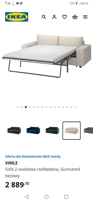 Sofa 2 osobowa rozkladana