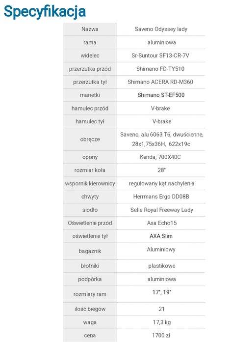 Rower trekkingowy damski