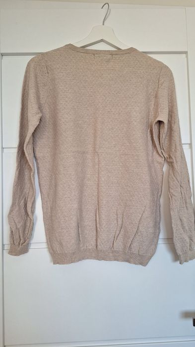 Sweter damski Mango beżowy z kieszeniami oversize M
