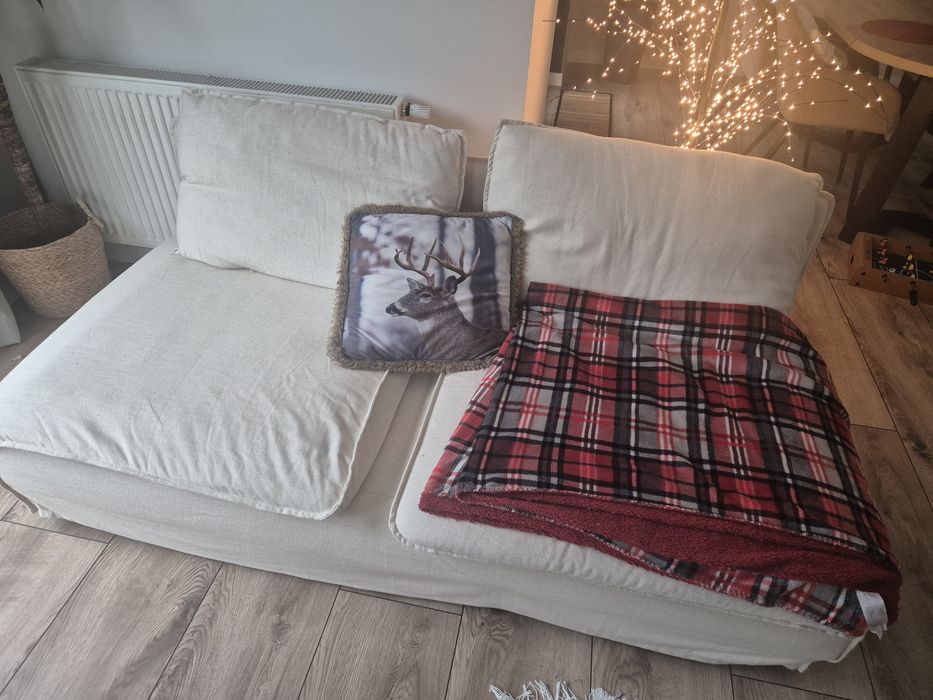 Lozko kanapa do salonu z dostawka ikea nowość  kolor naturalny bezowy