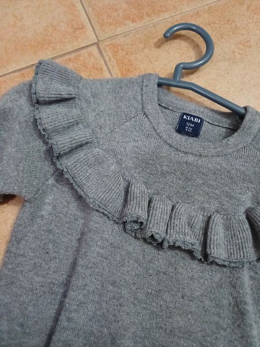 Conjunto de malha cinzento