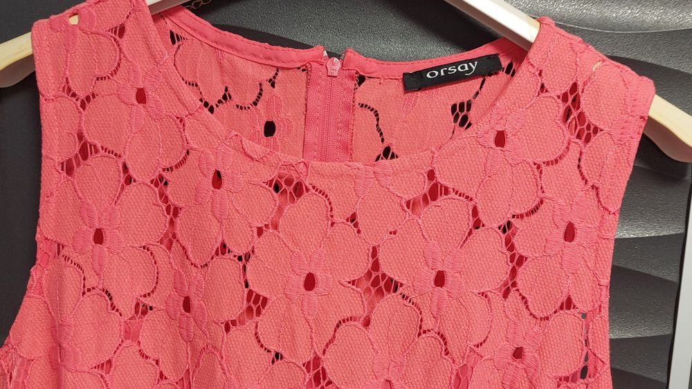 Sukienka Orsay koronkowa koralowa rozmiar 38