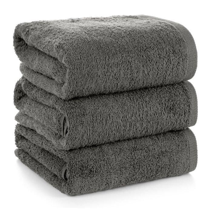 Ręcznik Basic 70x140 stalowy gładki 400 g/m2 frotte
