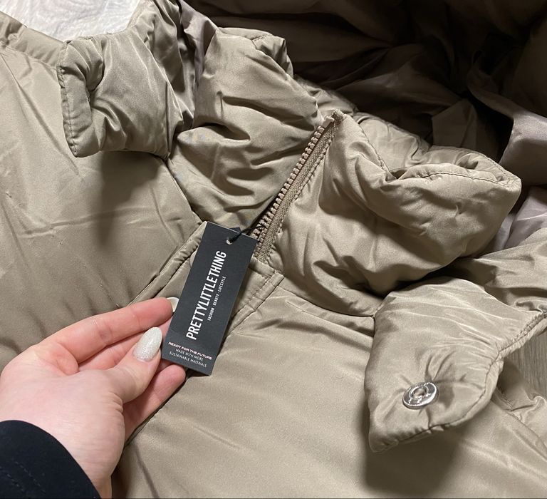 Новий обємний зимовий пуфер колір мокко/молочний шоколад