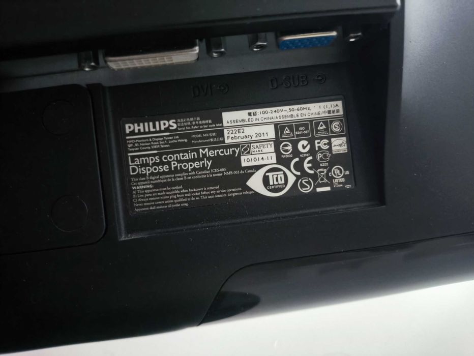 Monitor 21.5' Phillips 222e2 FullHD