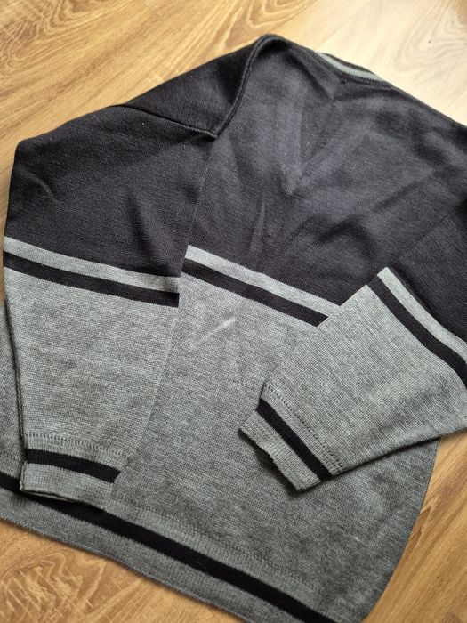 Nowy męski czarno-biały sweter, r.XL