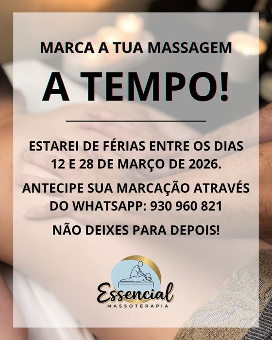 Massagista homem para atendimento unissex - gabinete e domiciliar.