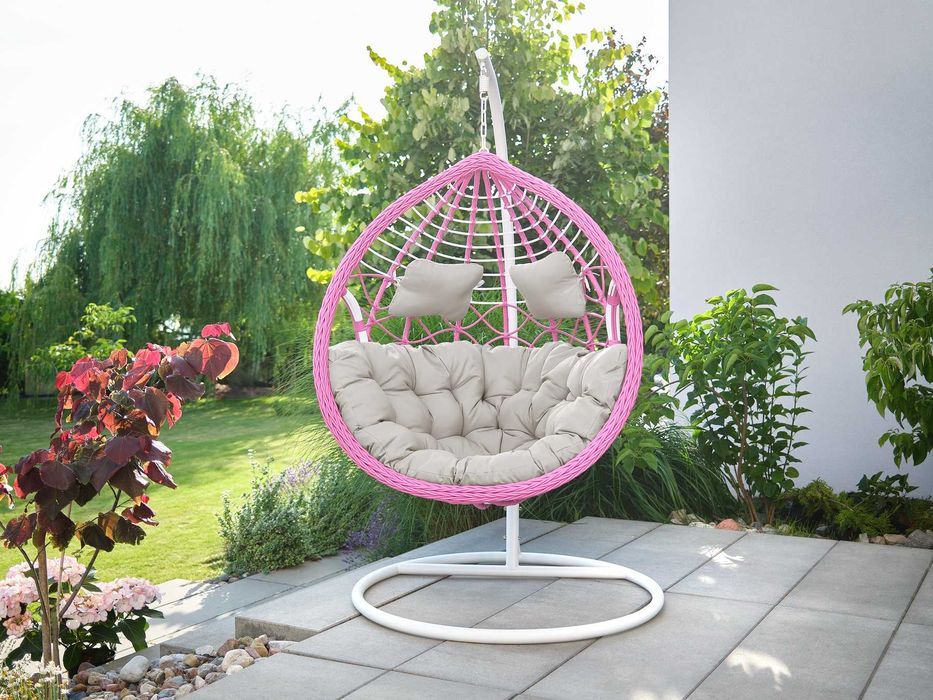 FOTEL Wiszący Bujany Ogrodowy Kosz HUŚTAWKA Kokon PREMIUM + Poduszki