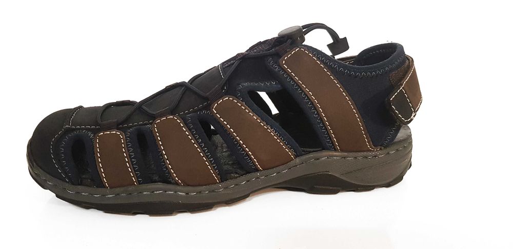 Sandały męskie Manitu skóra trekkingowe brown/navy r 40,41,44,45