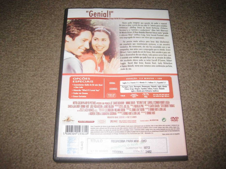 DVD "Regressa para Mim" com David Duchovny/Raro!