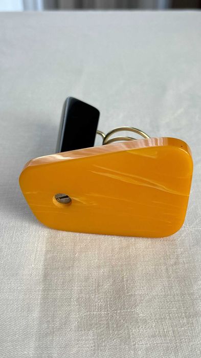 Stojak bakelit na długopis /patyczki koktajlowe spirala metal art-deco