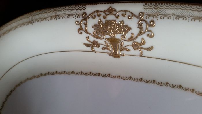 Precioso serviço porcelana simu china desenohs en relievo po oro 24k