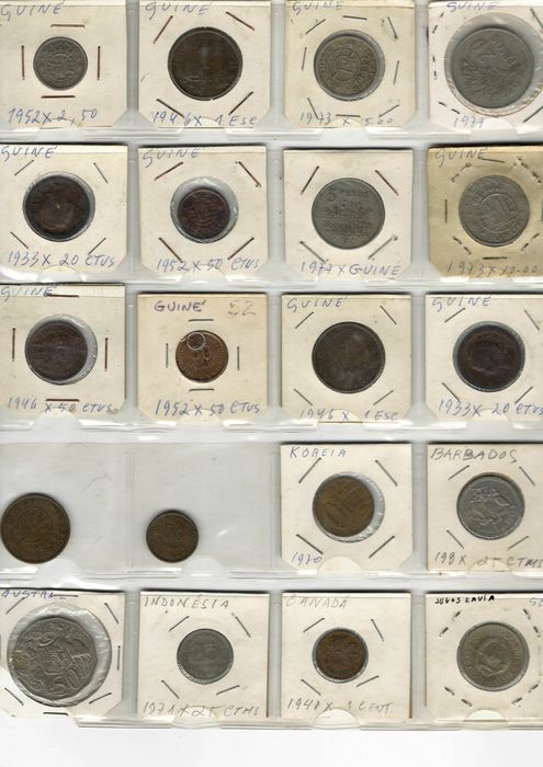 Lote 20 Moedas – Guiné, Coreia do Sul, Barbados, Austrália, Indonésia