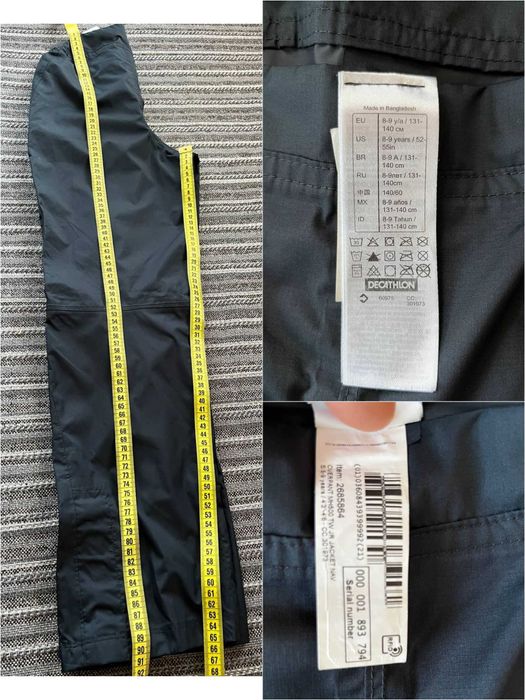 Верхні штани quechua 134см 140см водонепроникні спортивні лижні штани