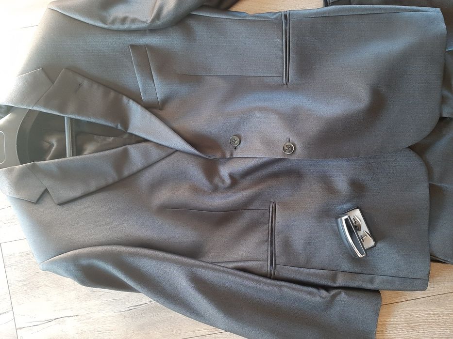 Garnitur męski ślubny biała koszula krawat spinki r. xl 176/182cm