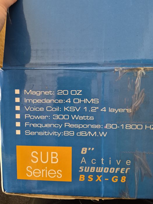 Продам новий автомобільний сабвуфер 8" 300W