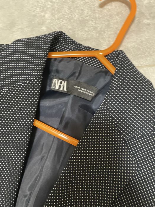 Garnitur damski Zara S 36 marynarka spodnie komplet żakiet granatowy