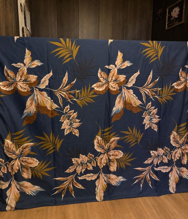 Komplet pościeli 160x200cm Granatowy w Liście 4 częściowy