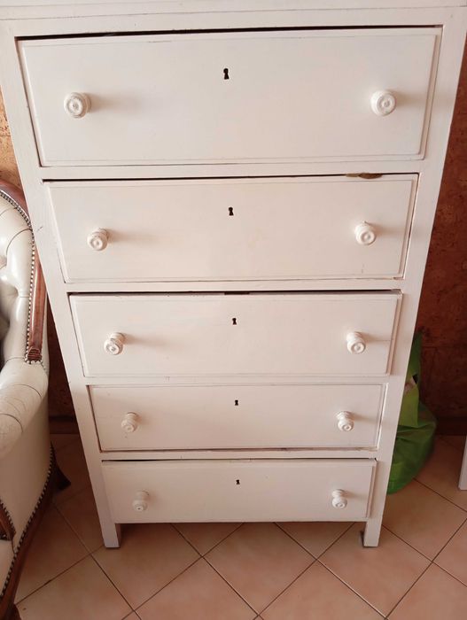 Cómoda madeira maciça azul