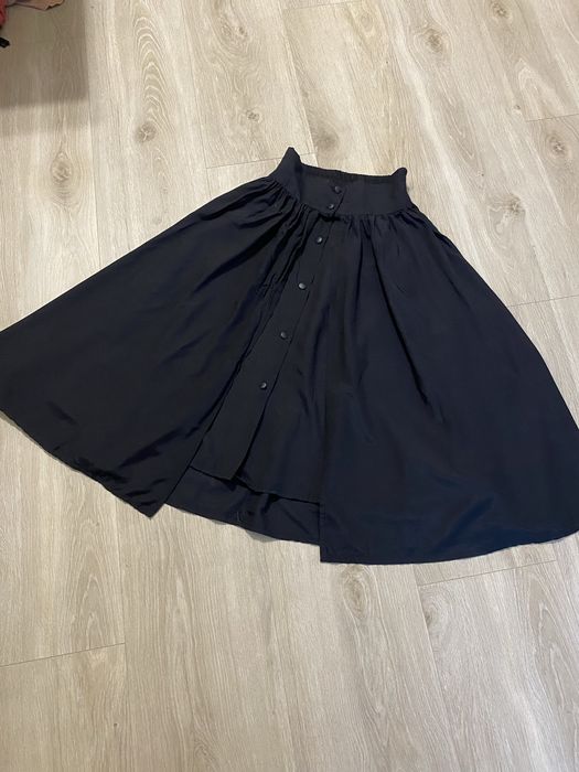 Чорна вінтажна міді спідниця на гудзиках ретро вінтаж