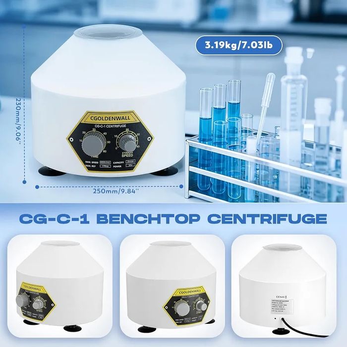 Centrífuga de laboratório CGOLDENWALL 6 x 20 ml, centrífuga de mesa PRP PRF 4000 rpm,