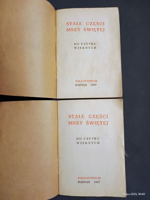 2 szt. Stałe części mszy świętej Poznań 1967 Pallottinum