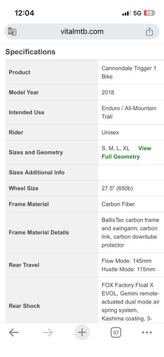Bike Cannondale Trigger 1 2018