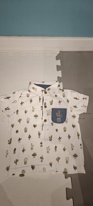 Komplet letni niemowlęcy 74 elegancka koszula i spodenki + gratis