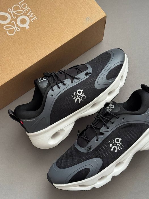 Топ Якість! Кросівки On Cloudsolo x Loewe Black White•Он Клауд (чорно-білі), on running