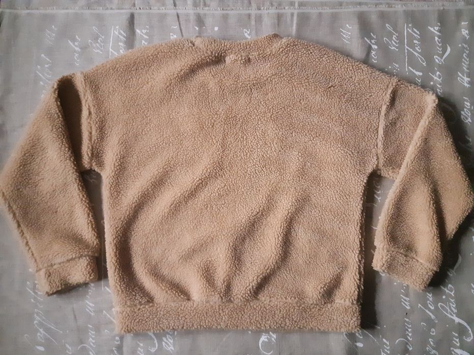 Jasna beżowa bluza sweter kożuszek baranek S/M 36/38 oversize