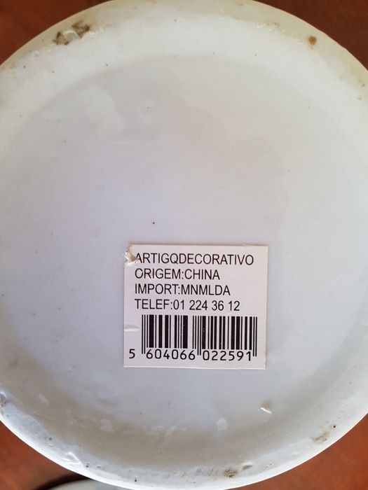 Pote em azuis com tampa