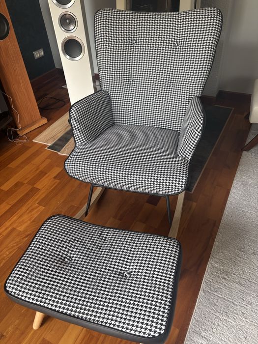 Fotel bujany podnóżek nowy wygodny wysyłka